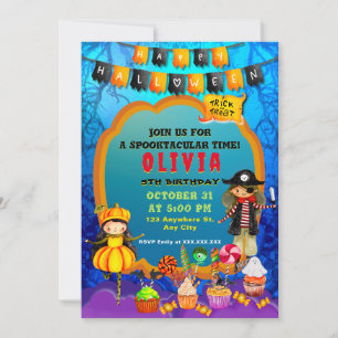 Fröhliche Halloween-Kostümparty für Kinder feiern Einladung