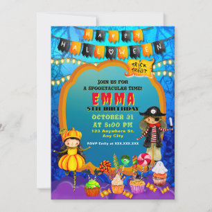 Fröhliche Halloween-Kostümparty für Kinder feiern Einladung