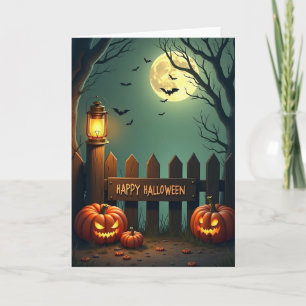 Fröhliche Halloween-Kürbis-Glanzkarte Karte