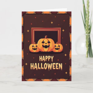 Fröhliche Halloween-Kürbis-Karte Karte
