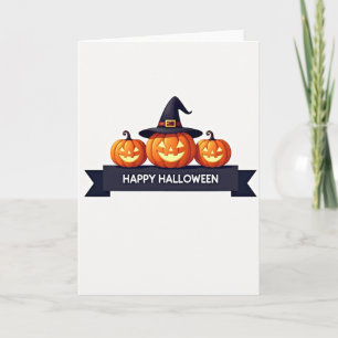 Fröhliche Halloween-Kürbis-Karte Karte