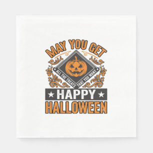 Fröhliche Halloween-Kürbis-Leckereien Vintage Serviette