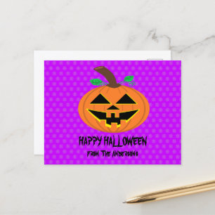 Fröhliche Halloween-Kürbis-Postkarte Postkarte