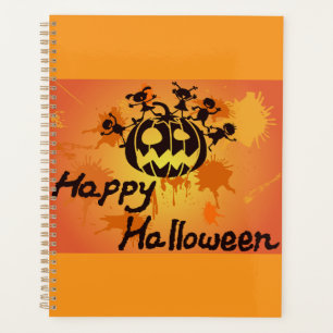 Fröhliche Halloween-Kürbis-Silhouetten-Illustratio Planer