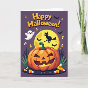 Fröhliche Halloween-Kürbis-Spaßkarte Karte