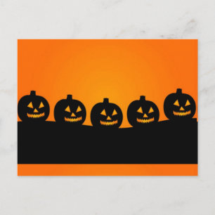 Fröhliche Halloween-Kürbisköpfe Postkarte