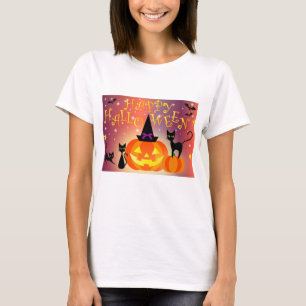 Fröhliche Halloween lustige helle Kürbisse Party T-Shirt