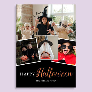 Fröhliche Halloween Moderne Schwarze Foto-Feiertag Feiertagskarte