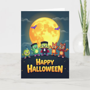 Fröhliche Halloween-Monster-Karte Karte