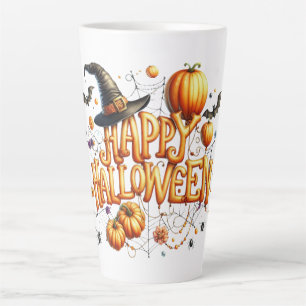 Fröhliche Halloween-Orangen-Ballon-Buchstaben Kürb Milchtasse