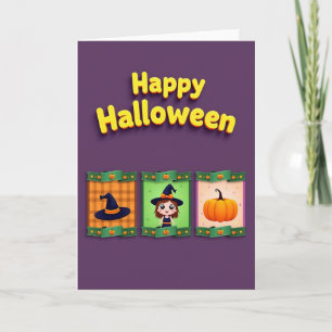 Fröhliche Halloween-Panels-Karte Karte