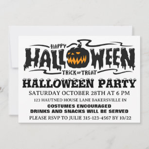 Fröhliche Halloween-Party-Einladung Feiertagskarte