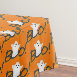 Fröhliche Halloween-Party Orange Süßer Geist Wort Tischdecke