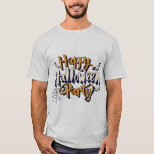 Fröhliche Halloween-Party Vintage-Spinnennetz-Typo T-Shirt