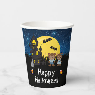 Fröhliche Halloween-Party Werwolf Blau Pappbecher