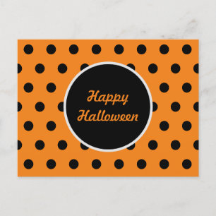 Fröhliche Halloween-Postkarte (Orange & Schwarz) Feiertagspostkarte