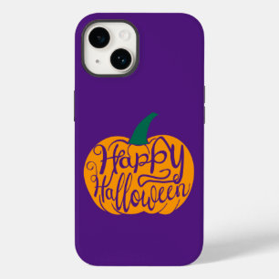 Fröhliche Halloween-Schrift auf geschnitztem Kürbi Case-Mate iPhone 14 Hülle