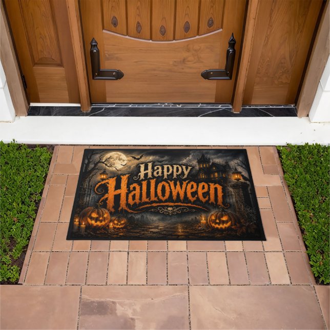 Fröhliche Halloween Spukhaus Fußmatte (Außenbereich)