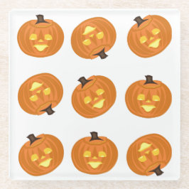 Fröhliche Halloween-Themen-Unterlagen Glasuntersetzer
