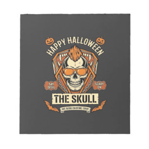 Fröhliche Halloween-Totenkopf-Mohawk-Sonnenbrille  Notizblock