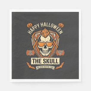 Fröhliche Halloween-Totenkopf-Mohawk-Sonnenbrille  Serviette