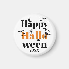 Fröhliche Halloween-Typografie mit Vintagen Elemen Magnet