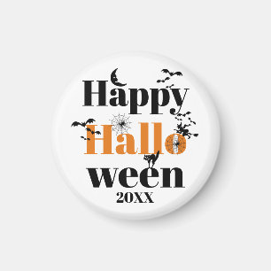 Fröhliche Halloween-Typografie mit Vintagen Elemen Magnet