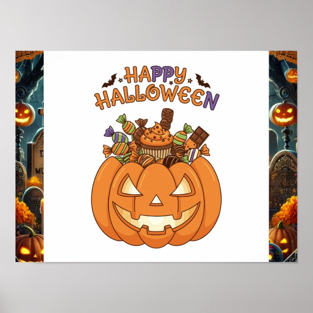 Fröhliche Halloween-Wandkunst  Poster (Vorne)