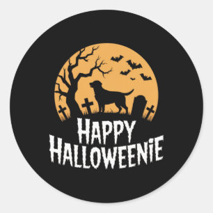 Fröhliche Halloweenie Hunde Liebhaber Gruselige Vi Runder Aufkleber