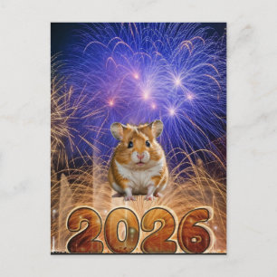 Fröhliche Hammie Neujahrs Grußkarte Feiertagspostkarte