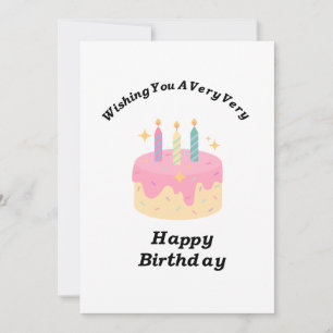 Fröhliche Happy Birthday-Torte Grußkarte Einladung