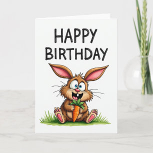 Fröhliche Hase-Illustrationskarte Karte