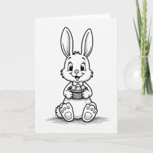 Fröhliche Hase und Eier Karte