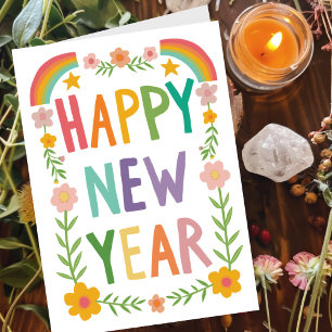 Fröhliche, hässliche HAPPY - Handschrift des neuen Karte