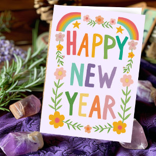Fröhliche, hässliche HAPPY - Handschrift des neuen Karte