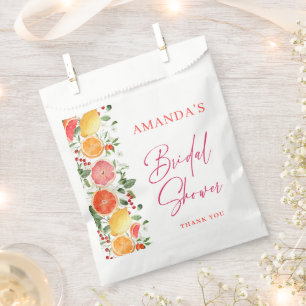 Fröhliche Helle Florale Zitrus-Scheibe Hochzeitsdu Geschenktütchen