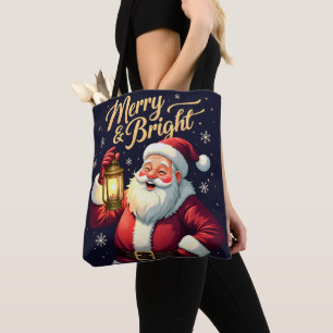 Fröhliche, helle Illustration von Santa mit Latern