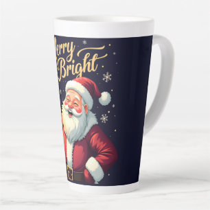 Fröhliche, helle Illustration von Santa mit Latern Milchtasse