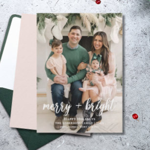 Fröhliche Helle Moderne Liebe Weihnachtsfamilienfo Feiertagskarte