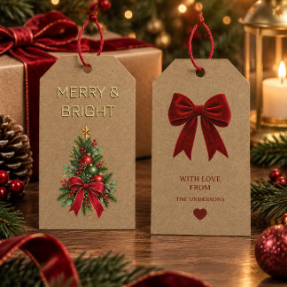 Fröhliche & helle personalisierte Weihnachtsgesche Geschenkanhänger