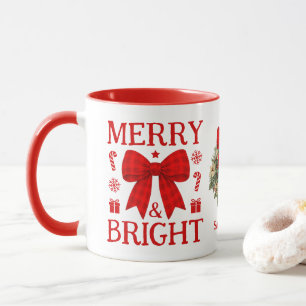 Fröhliche & Helle Rotkarierte Schleife Weihnachtsk Tasse