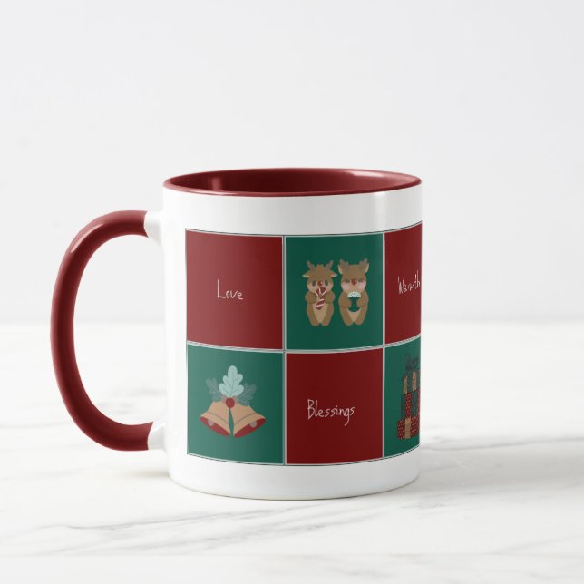 Fröhliche & helle Weihnachts-Kaffeetasse Tasse (Links)