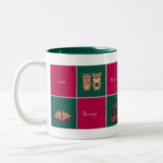 Fröhliche & helle Weihnachts-Kaffeetasse Zweifarbige Tasse