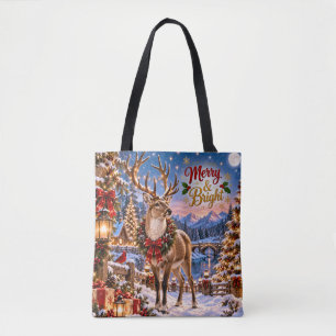 Fröhliche & helle Weihnachtshirsch-Tasche