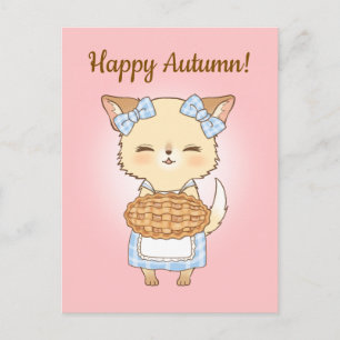 Fröhliche Herbst-Kürbis-Apfelwein-Saison-Grüße Postkarte
