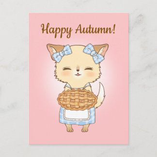 Fröhliche Herbst-Kürbis-Apfelwein-Saison-Grüße Postkarte