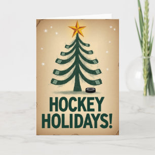 Fröhliche Hockey-Weihnachten Karte