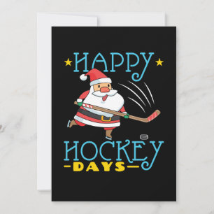 Fröhliche Hockey-Weihnachten Weihnachtsmann Feiertagskarte