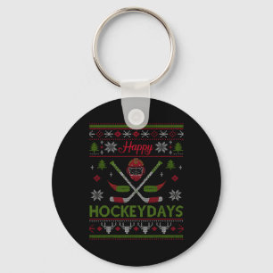 Fröhliche Hockeytage Coole Hockey-Weihnachten Abge Schlüsselanhänger