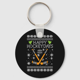 Fröhliche Hockeytage Hässliche Weihnachten Xmas Ho Schlüsselanhänger